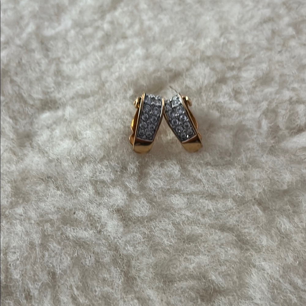 Swarovski vintage hoop small earrings signed